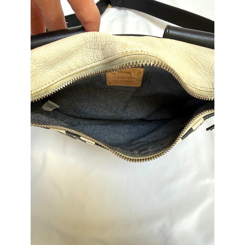 Clare V Fanny Pack Bag White Cream Black Check Checkered Bag - Picture 4 of 5